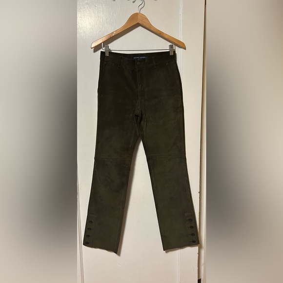 Ralph Lauren Blue Label Pants - RALPH LAUREN BLUE LABEL OLIVE SUEDE RIDING PANTS JEANS SIZE 2